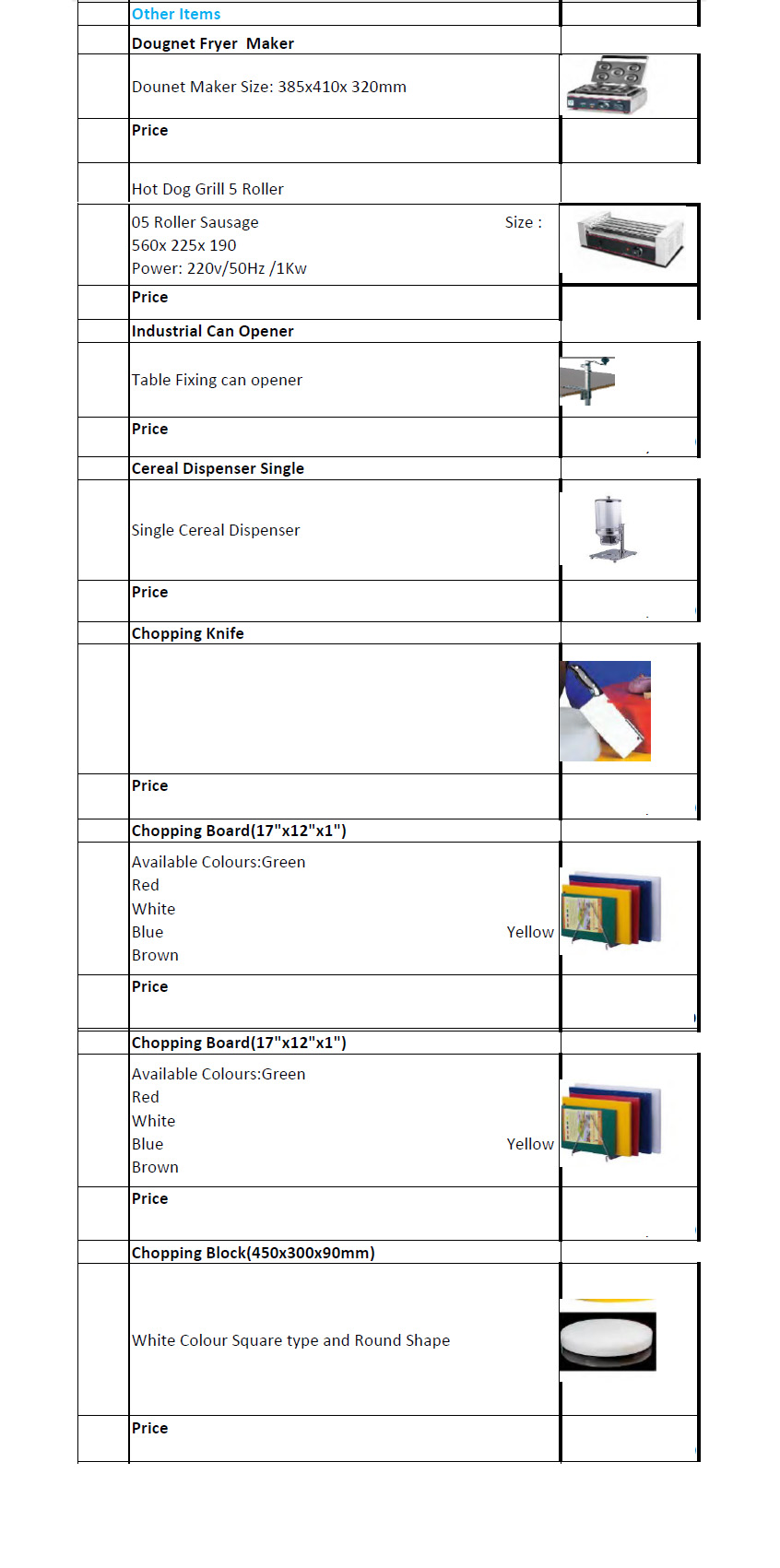 commercial hotel kitchen equipment price list in sri lanka