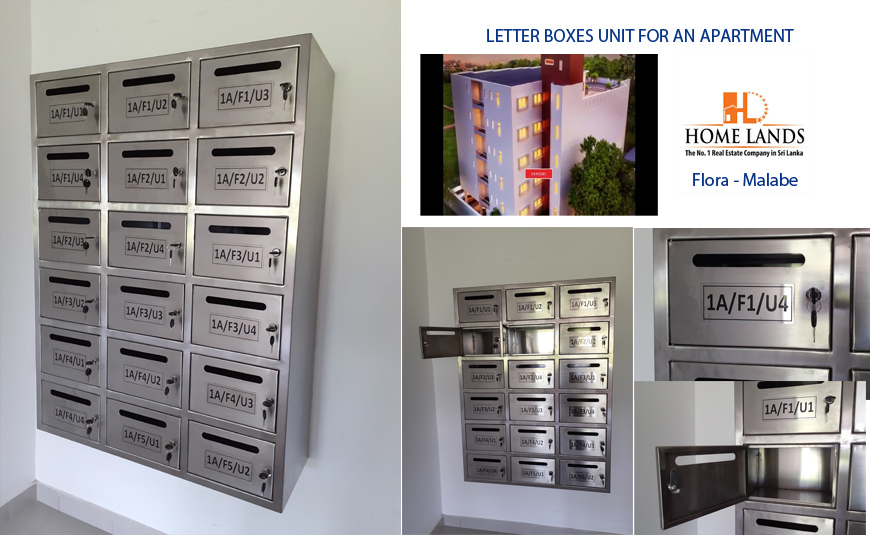 Stainless Steel letter boxes unit for apartments in Sri Lanka