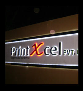 Print Xcel showroom company name Light Board Sri Lanka, fabricator installation in sri lanka