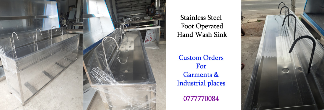 Stainless Steel foot operatd handwash sink for sale in Sri Lanka