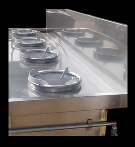 stainless steel high pressure 4 burners chinese cooking range fabricator in sri-lanka