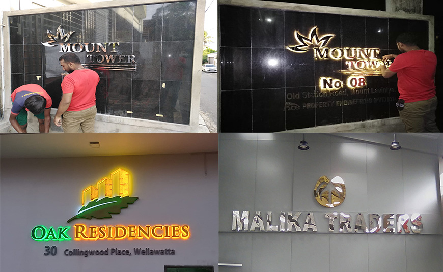 Stainless Steel letter name boards for army in Sri Lanka