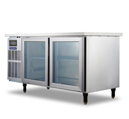 industrial two doors undercounter chiller glass door for sale in colombo sri lanka