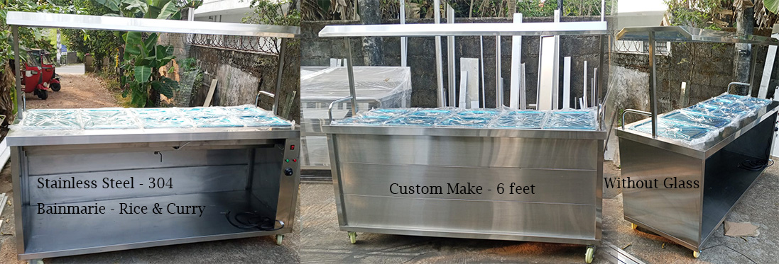 buffet type stainless steel 8 feet bain marie for sale in sri lanka